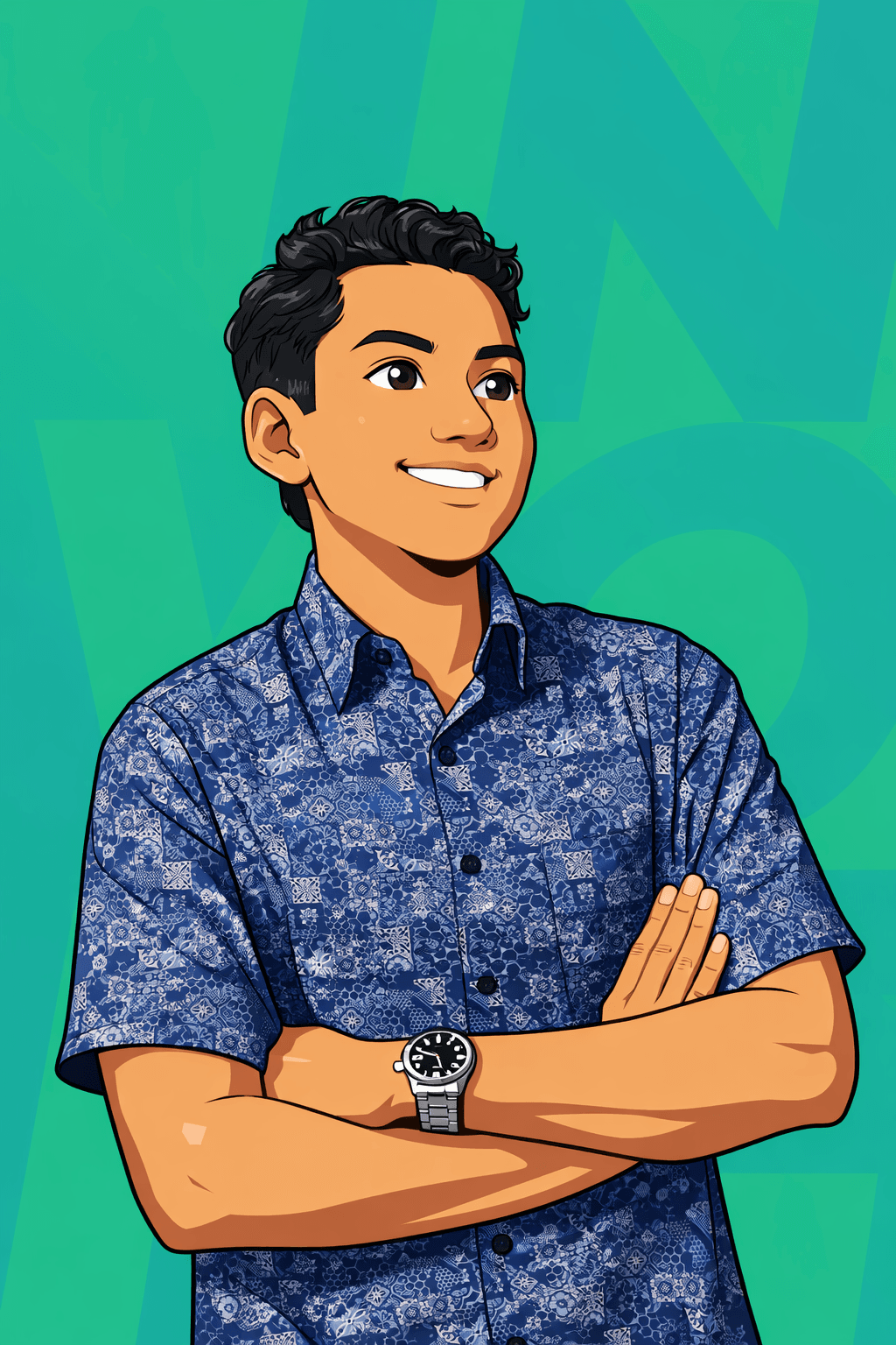 Illustrated portrait of Adeeb Abdullah